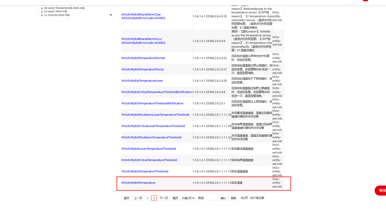 1.21 官网温度情况OID查询