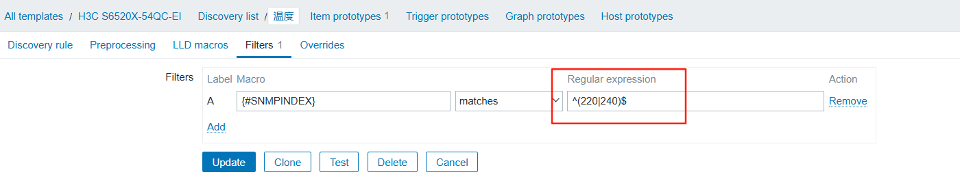 2.11 接入交换机温度OID过滤规则
