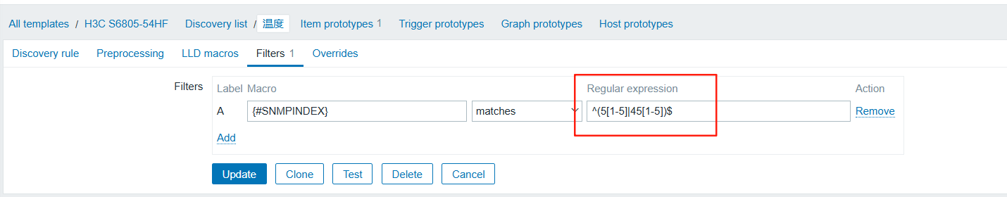 3.3 汇聚交换机温度过滤规则