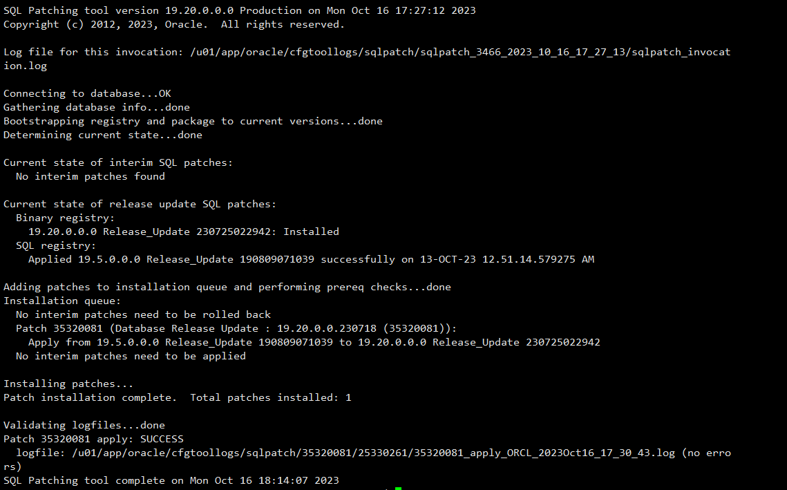 .datapatch -verbose